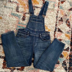 Blank NYC Denim Crop Overalls in Dark Wash